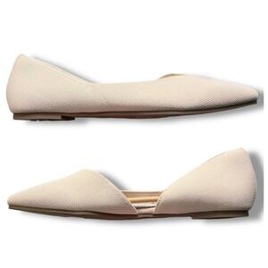 NWT Me Too Arlen Mesh D'Orsay Flats Beige Pointed Toe Shoes Womens 11M Z200429